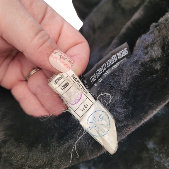 Vintage Wilson's Leather 100% Genuine Faux Fur Lined Hooded Aviator Zip Coat - Picture 10 of 12
